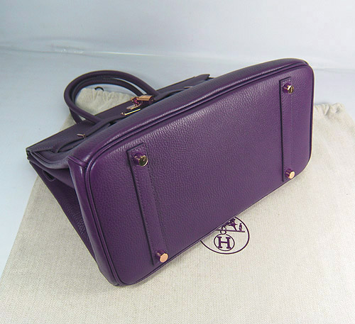 High Quality Fake Hermes Birkin 35CM Togo Leather Bag Purple 6089